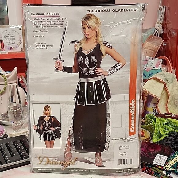 ADULT HALLOWEEN COSTUME GLORIOUS GLADIATOR SIZE SMALL 90-120LBS NWT - Picture 2 of 8